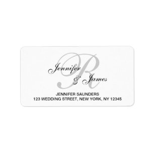 Elegant Monogram Wedding RSVP Return Address Label