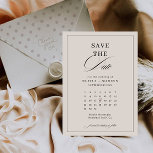 Elegant Monogram Wedding Save The Date Card