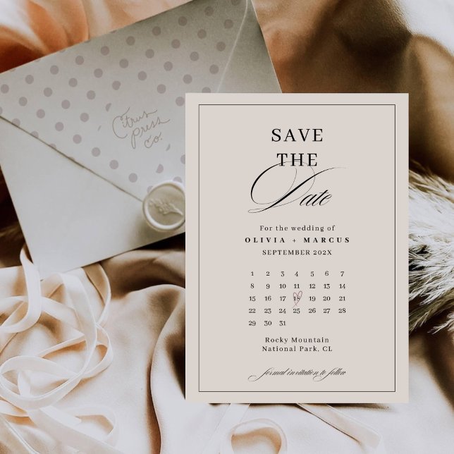 Elegant Monogram Wedding Save The Date Card (Creator Uploaded)