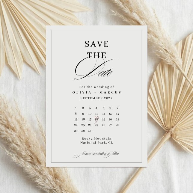 Elegant Monogram Wedding Save The Date Card (Creator Uploaded)