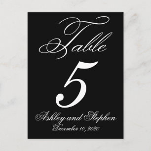 Elegant Monogram Wedding Table Number Cards