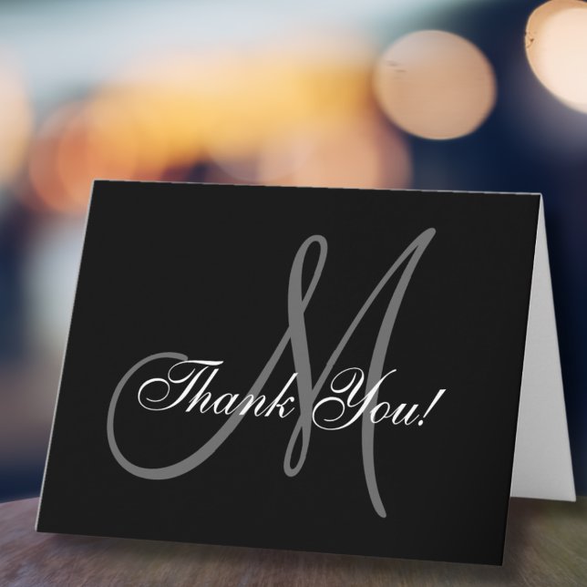 Elegant Monogram Wedding Thank You Card (Creator Uploaded)