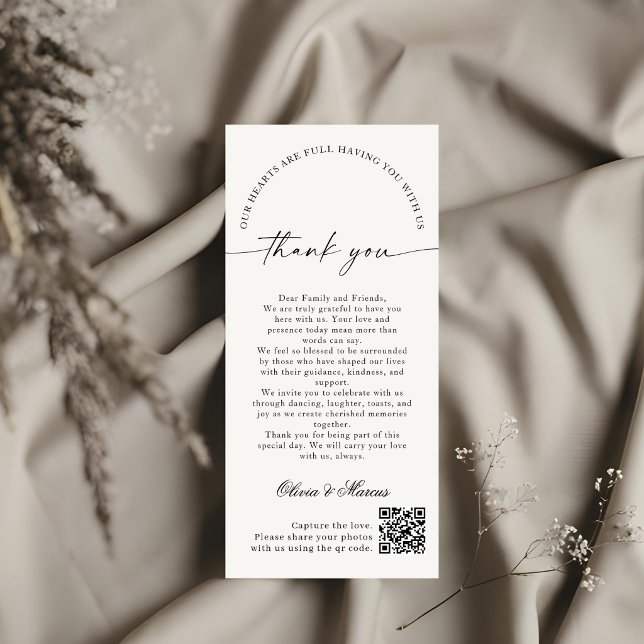 Elegant Monogram Wedding Thank You Card QR Code (Creator Uploaded)