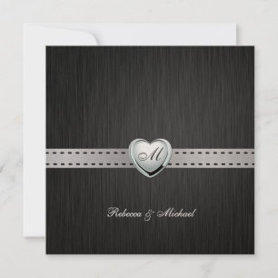 Elegant Monogram Wedding (with wording) Invitation