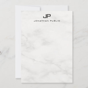Elegant Monogram White Marble Trendy Template