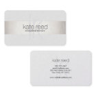 Elegant Monogram White Modern FAUX Silver Striped
