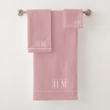 Elegant Monogram White Name Pink