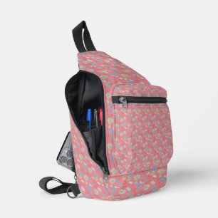 Elegant Monogram Wildflower Pink  Sling Bag