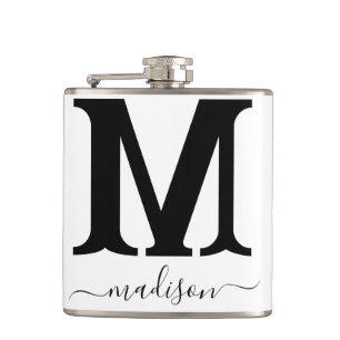 Elegant Monogram Wine Flask