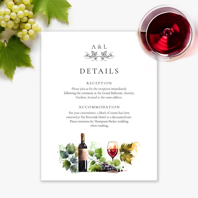 Elegant Monogram Wine Wedding Details RSVP QR Code Enclosure Card (Creator Uploaded)
