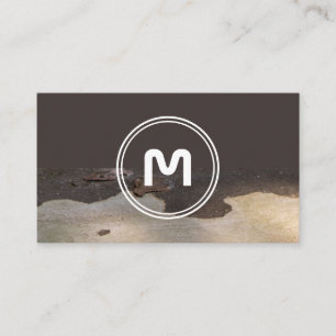 Elegant monogram wood two tone brown carpenter bus business card