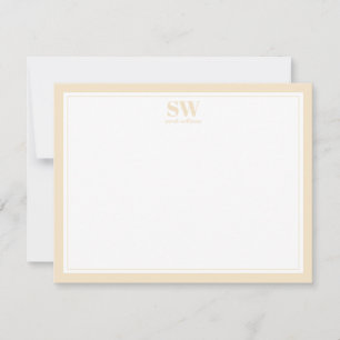 Elegant Monogram Yellow Border Minimalist Card