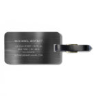 Elegant Monogrammed Black Brushed Metallic