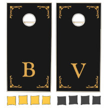 Elegant Monogrammed Black & Gold