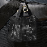 Elegant Monogrammed Black White Luggage Tag<br><div class="desc">Personalised Elegant Monogrammed Black White Luggage Tag.</div>