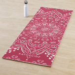 Elegant Monogrammed Boho Mandala Magenta Yoga Mat<br><div class="desc">This beautiful personalised yoga mat features an elegant magenta design with a white mandala pattern on a front side. Type your name by using the template to create a unique present. Flourish lotus flower design with hearts inside petals is lovely for meditation and yoga enthusiasts.</div>