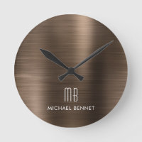 Elegant Monogrammed Bronze Brushed Metallic