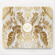 Elegant Monogrammed Gilded Aura Mousepad