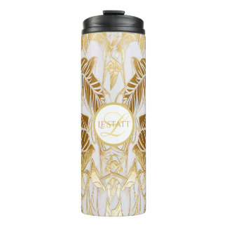 Elegant Monogrammed Gilded Aura Thermal Tumbler
