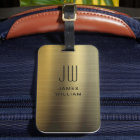 Elegant Monogrammed Gold Brushed Metallic