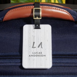Elegant Monogrammed Gold Brushed Metallic Luggage Tag
