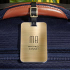 Elegant Monogrammed Gold Brushed Metallic