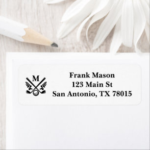 Elegant Monogrammed Golf Return Address Label