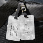 Elegant Monogrammed Grey Liquid Ink Texture Luggage Tag<br><div class="desc">Personalised Elegant Monogrammed Grey Liquid Ink Texture Luggage Tag.</div>