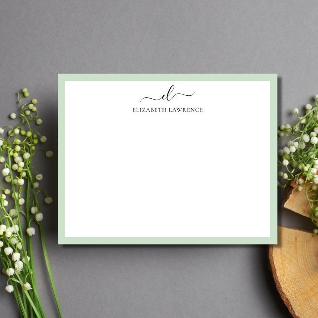 Elegant Monogrammed Handwritten Script Note Card (Creator Uploaded)