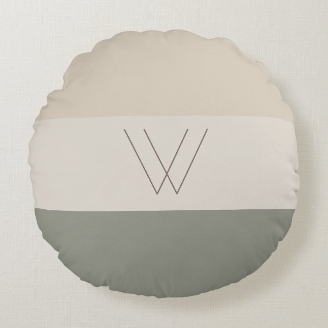 Elegant Monogrammed Initial Stylish Chic Pattern Round Cushion (Front)