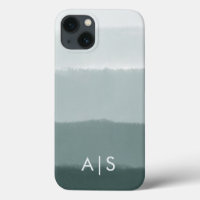 Elegant Monogrammed Initials Limed Spruce Ombre
