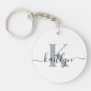 Elegant Monogrammed Key Ring