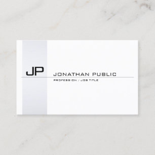 Elegant Monogrammed Modern Minimalist Plain Business Card