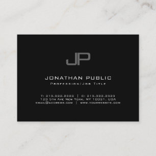 Elegant Monogrammed Modern Trendy Minimalist Plain Business Card