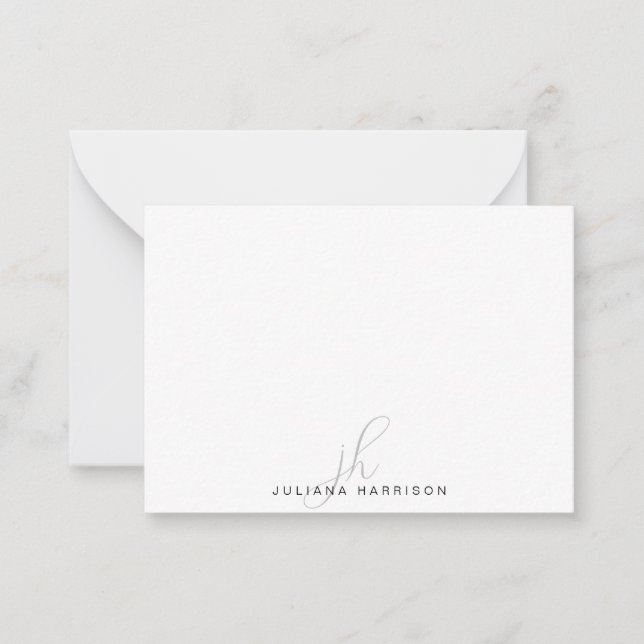 Elegant Monogrammed Personalised Card (Front)