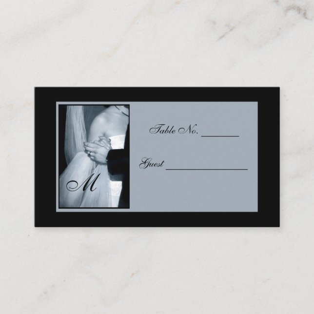 Elegant Monogrammed Place Card Table Setting (Front)