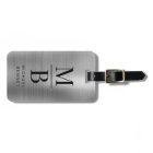 Elegant Monogrammed Silver Brushed Metallic