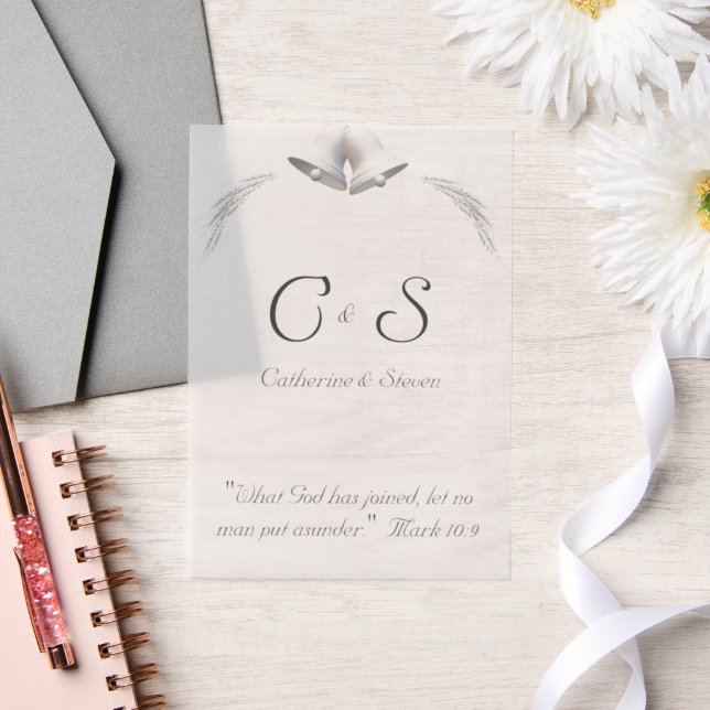 Elegant Monogrammed Wedding Invitation Overlay (Wedding)