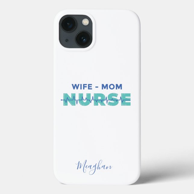 Elegant Monogrammed  Wife Mum Nurse Case-Mate iPhone Case (Back)