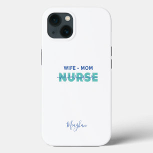 Elegant Monogrammed  Wife Mum Nurse iPhone 13 Case