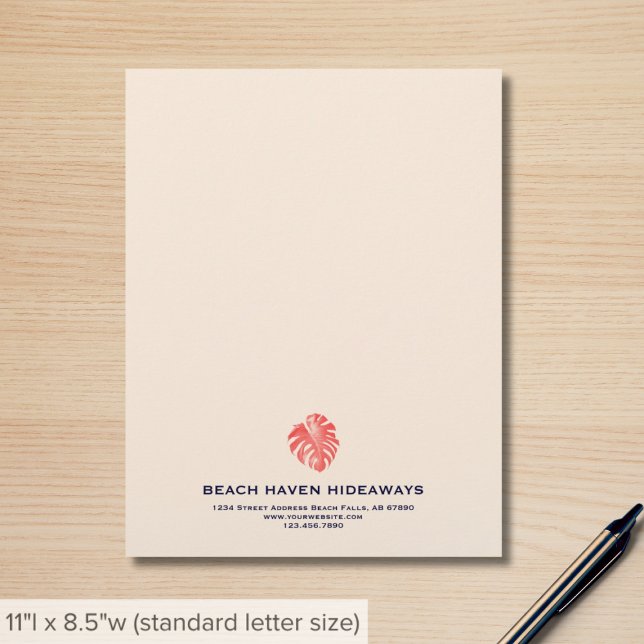 Elegant Monstera Leaf Business Letterhead (Creator Uploaded)