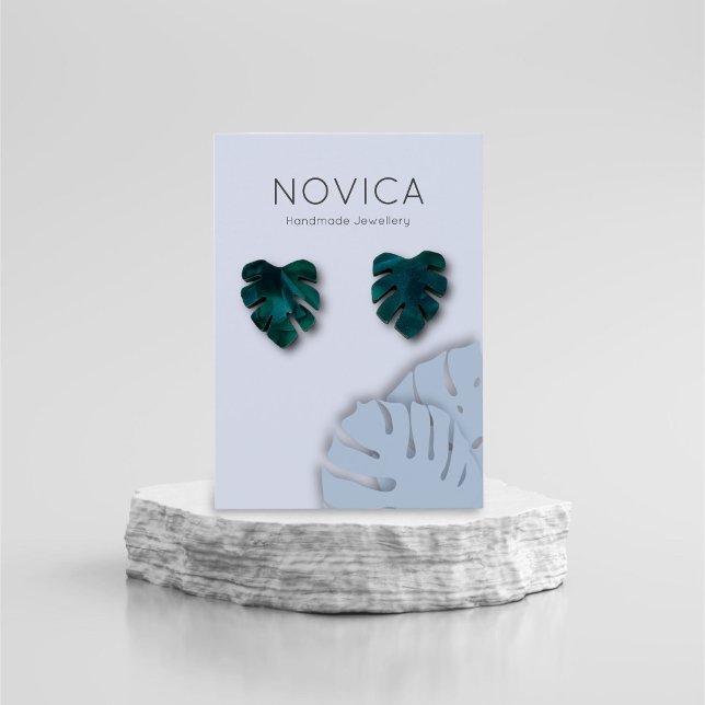 Elegant Monstera Leaf Earring Display Card (Creator Uploaded)