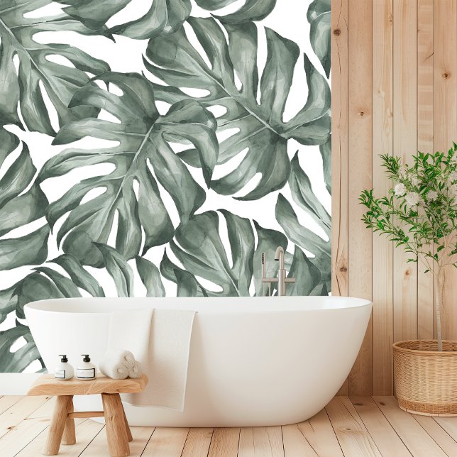 "Elegant Monstera Palm Leaves Pattern  Wallpaper (Creator Uploaded)