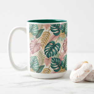 Elegant Monsteras Gold Two-Tone Coffee Mug