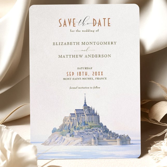 Elegant Mont Saint-Michel Save-the-Date Invitation (Creator Uploaded)