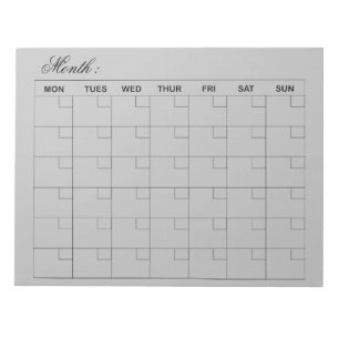  Elegant Monthly Calendar Planner  Notepad
