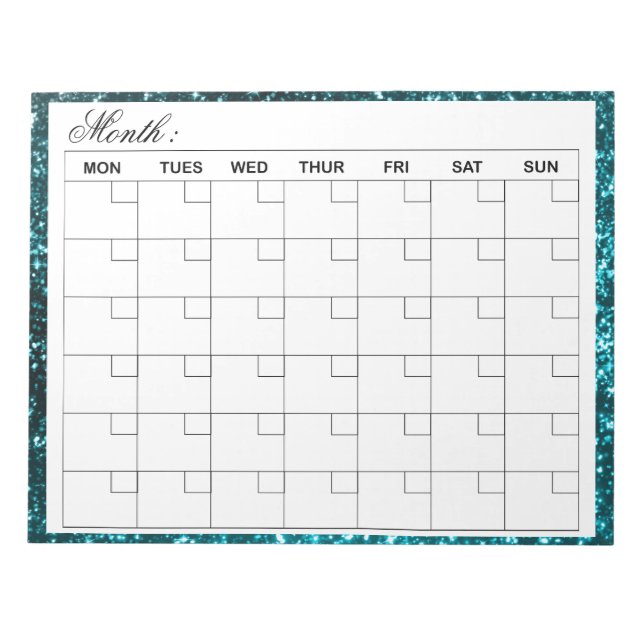  Elegant Monthly Calendar Planner  Notepad (Front)