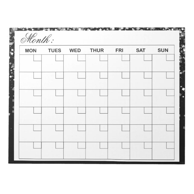  Elegant Monthly Calendar Planner  Notepad (Front)