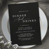 Elegant Moody Black | Formal Birthday Dinner Party