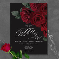Elegant Moody Blood Red Roses Floral Wedding